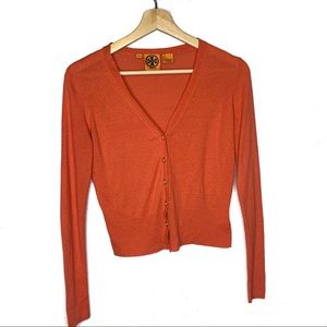 Tory Burch Coral V-neck Cardigan